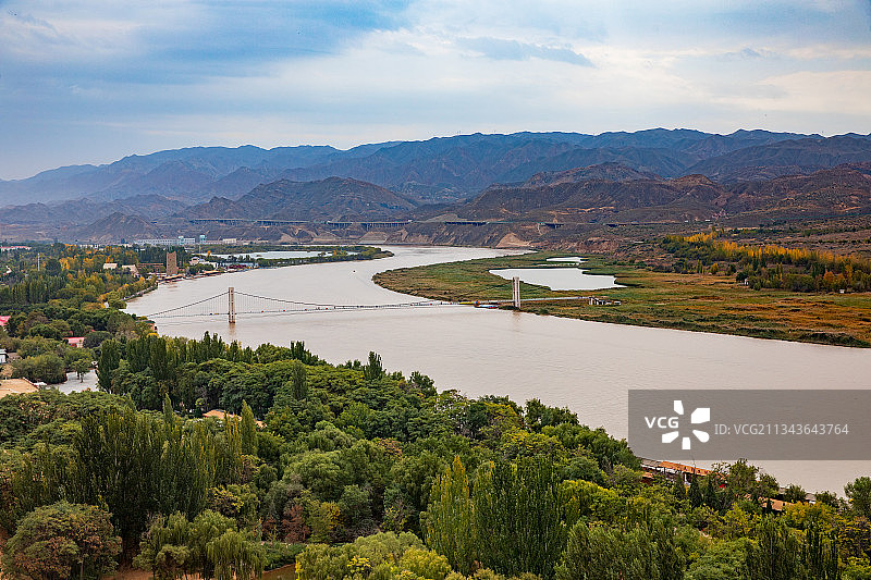 沙坡头黄河S湾图片素材