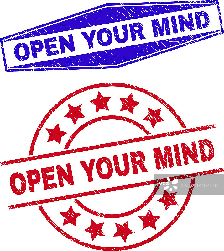 圆形不整洁的打开你的心灵印章图片素材