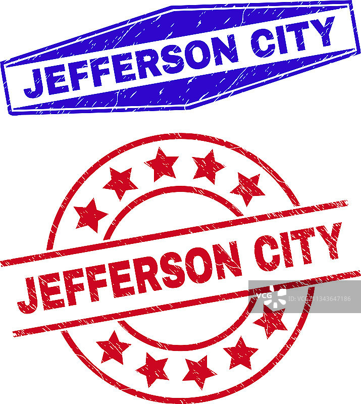 圆形杰斐逊市纹理邮票图片素材