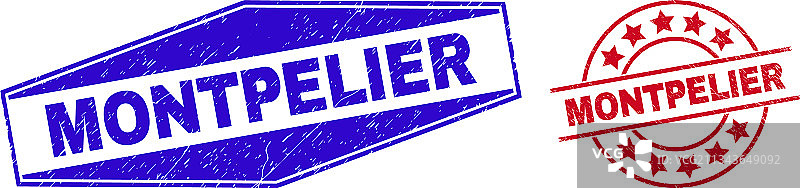 蒙彼利埃圆形复古印章图片素材