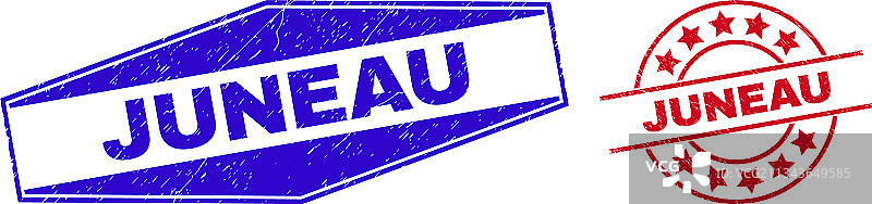 朱诺圆形和六边形徽章图片素材