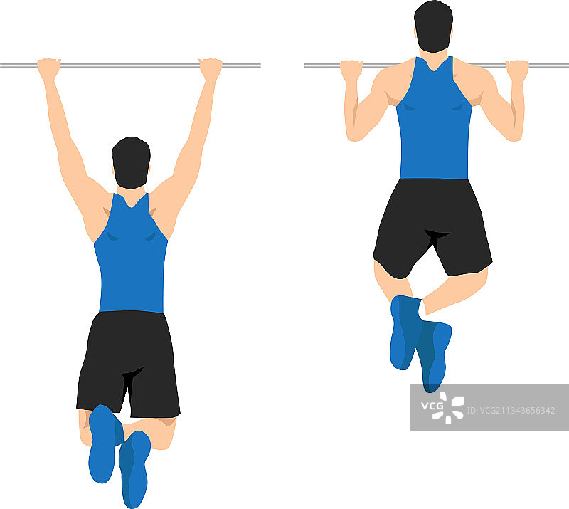 男人做引体向上练习图片素材