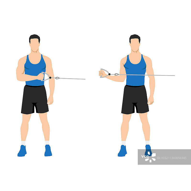 男人在做外旋绳索肩部旋转运动图片素材