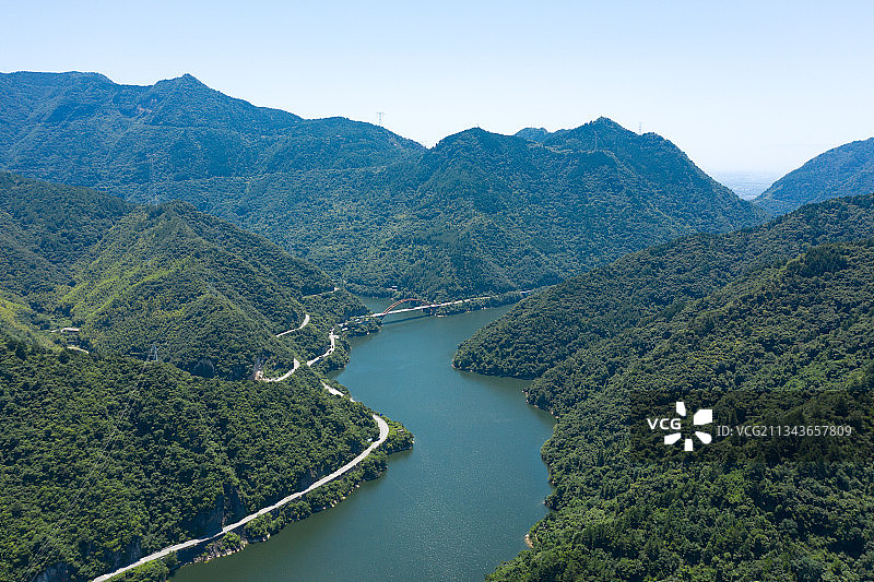 陕西汉中汉江的风光图片素材