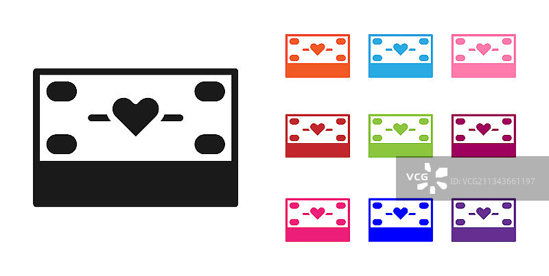 黑色捐赠和慈善图标，白色背景图片素材