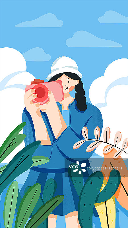 扁平插画风格开屏图片素材