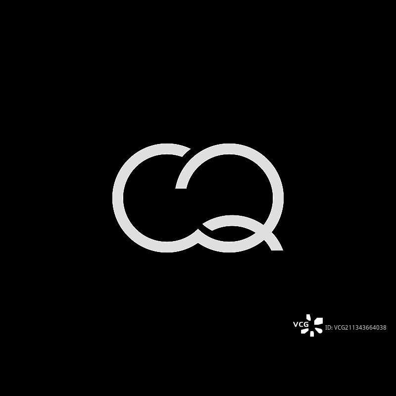 酷炫现代的CQ首字母标志图片素材