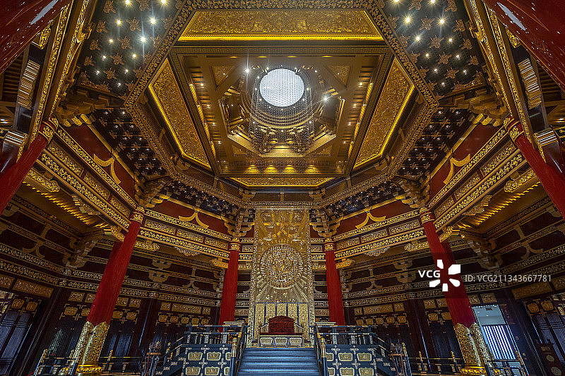 河南省洛阳市隋唐城景区明堂内部空间图片素材