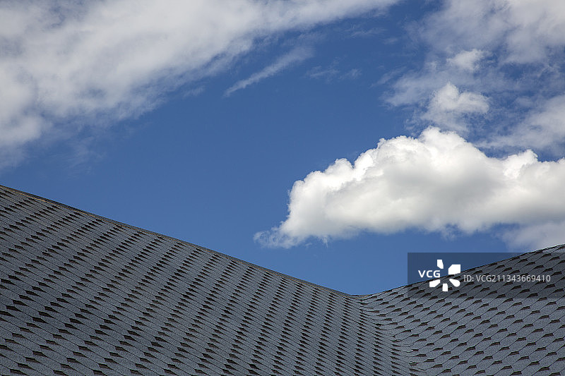 欧式建筑屋顶蓝天白云图片素材