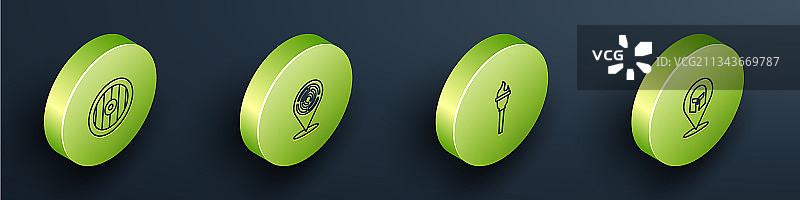 2.5D线条希腊牛头怪盾牌图片素材