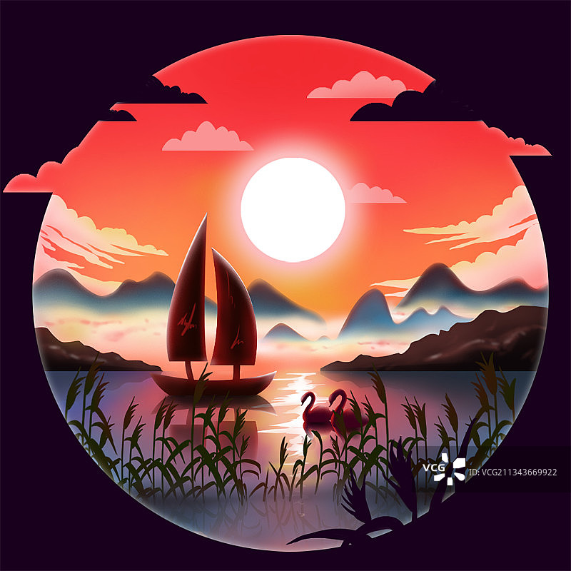 微光插画图片素材