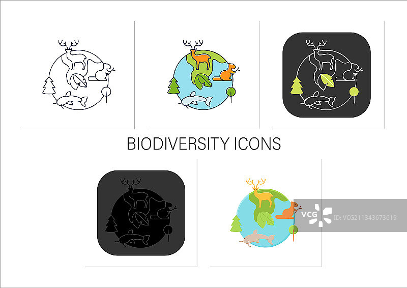 生物多样性图标合集图片素材
