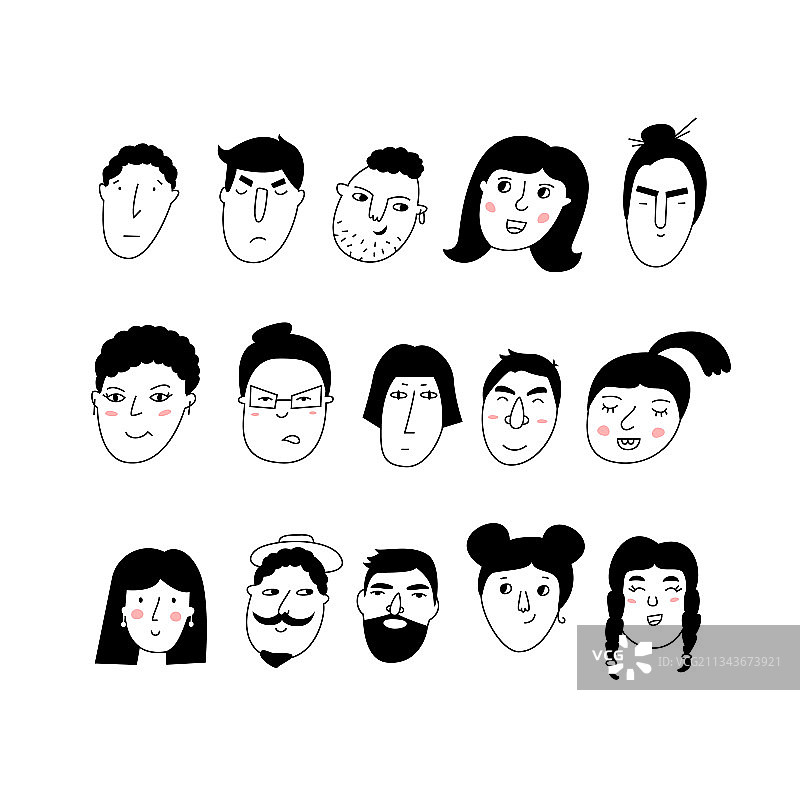 时尚人物肖像涂鸦图片素材