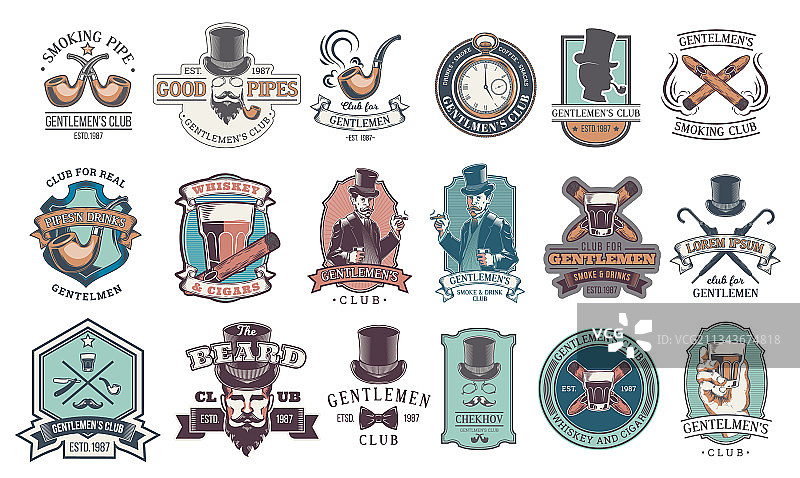 复古绅士徽章标签素材图片素材