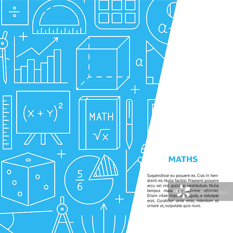 线条风格数学科学banner图片素材