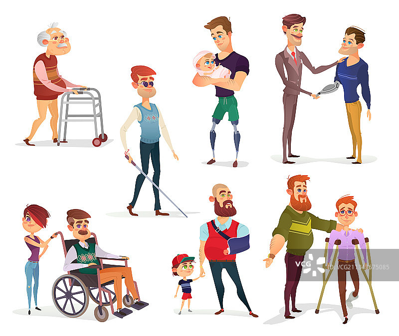 卡通残疾人士素材图片素材