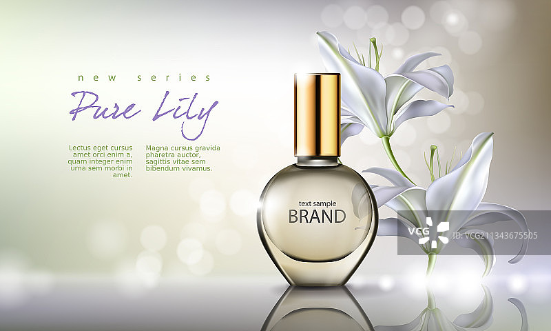 玻璃瓶中的香水图片素材