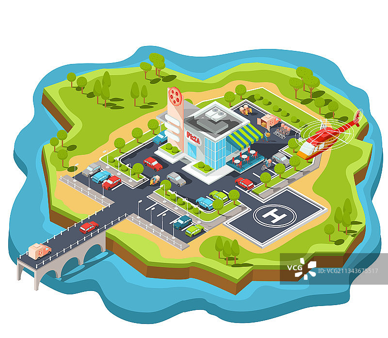 2.5D现代意大利快餐图片素材