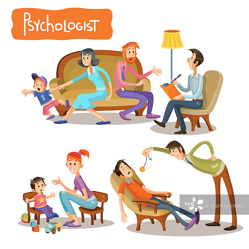 卡通病人交谈场景图片素材