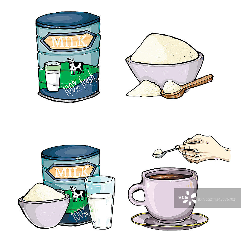 卡通奶粉套装图片素材