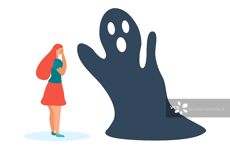 面部恐惧的惊恐女人图片素材