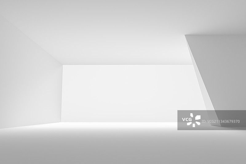 简洁几何室内空间过道，三维图形图片素材