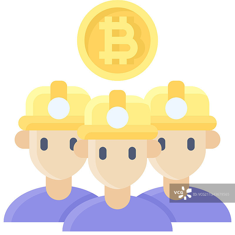 比特币矿工加密货币相关图标图片素材
