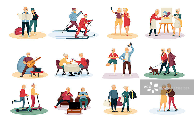 老年人活动合集图片素材