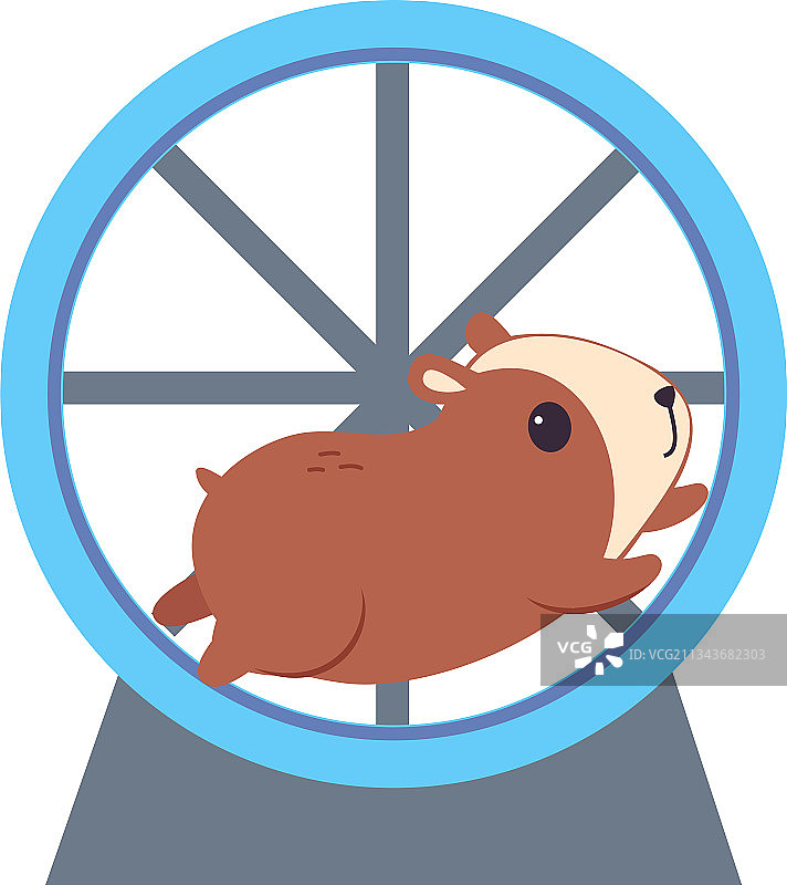 在滚轮里奔跑的可爱仓鼠图片素材