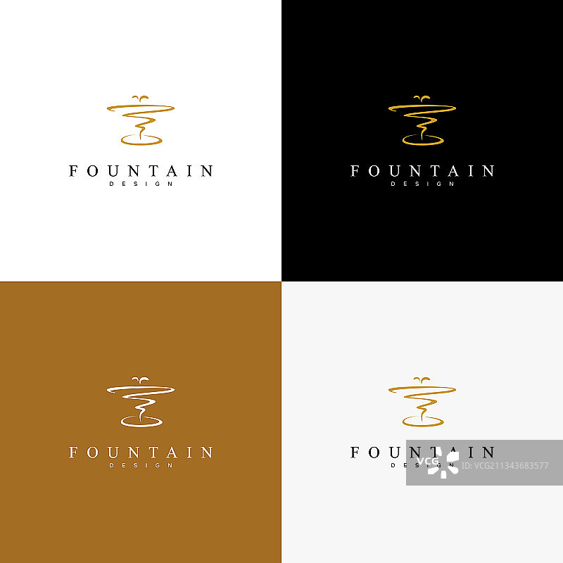 奢华现代喷泉logo设计图片素材
