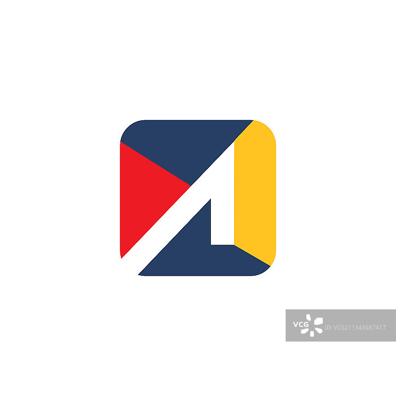 现代彩色字母A首字母logo设计图片素材