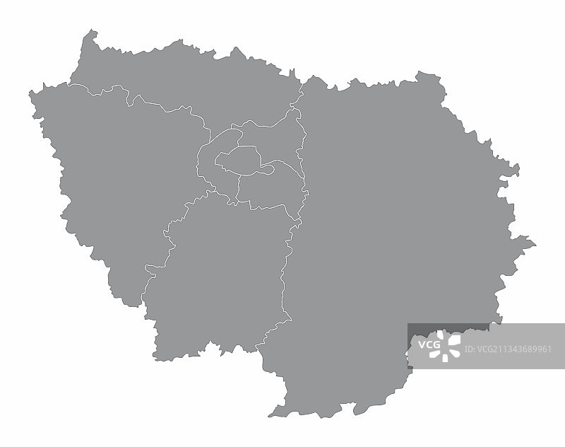 法兰西岛行政地图图片素材