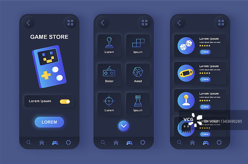 独特的拟物化游戏商店设计电脑图片素材