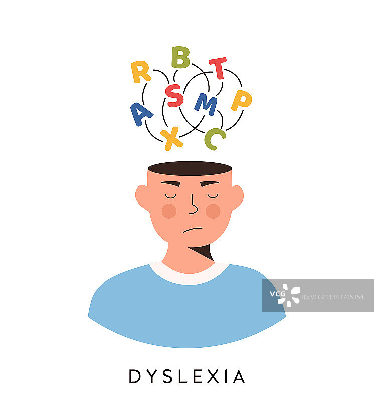 阅读障碍概念：学习困难的男孩图片素材