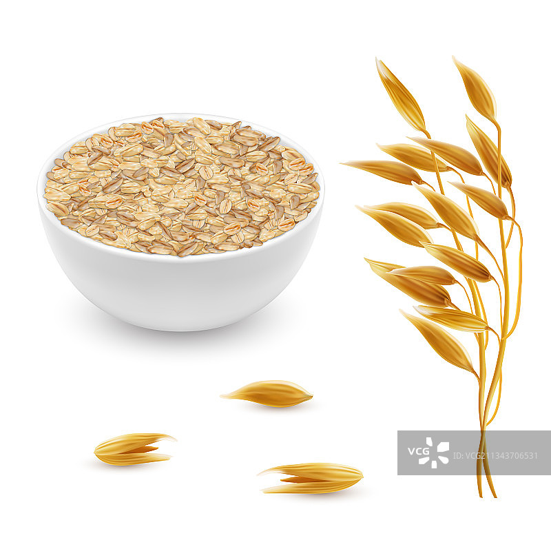 3D写实燕麦碗图片素材