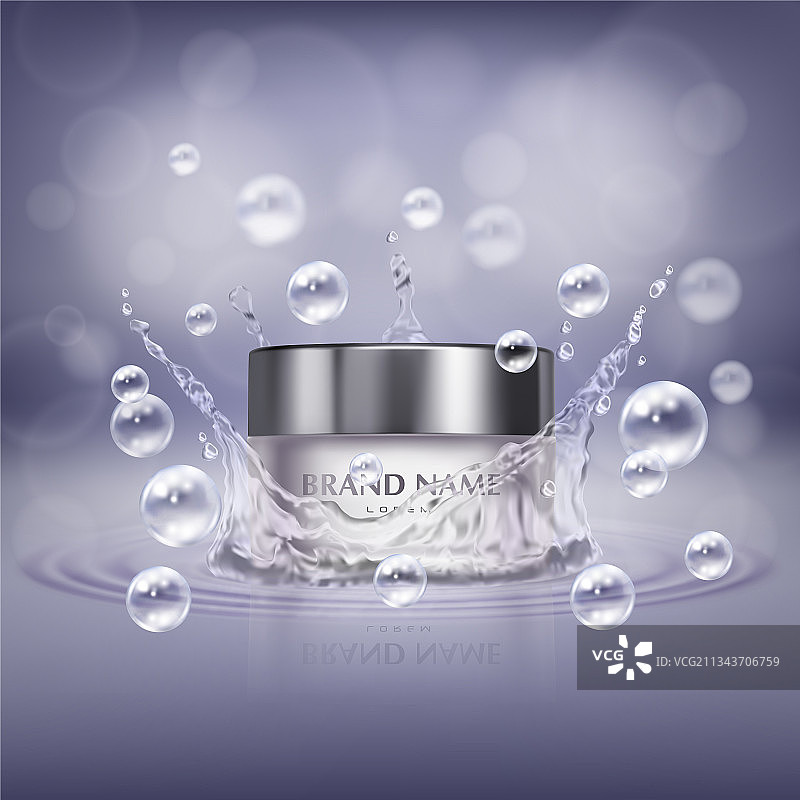 逼真的化妆品玻璃罐图片素材