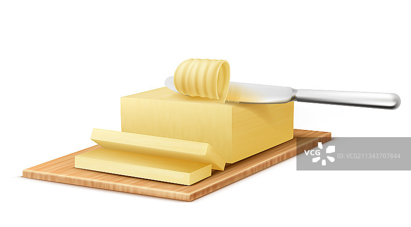 带金属刀的黄色黄油条图片素材