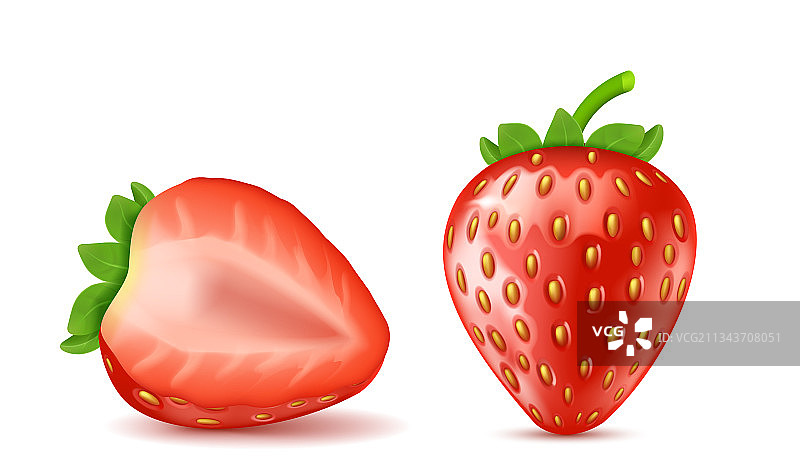 夏季红色成熟草莓浆果图片素材