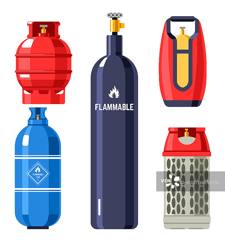 丙烷、丁烷和汽油罐图片素材