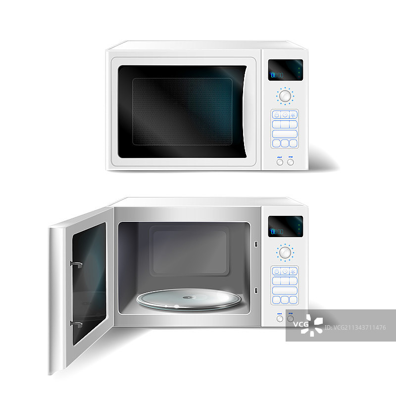 带玻璃板的3D微波炉图片素材