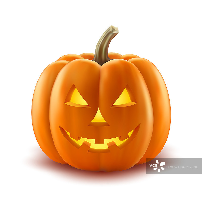 逼真的万圣节南瓜灯图片素材