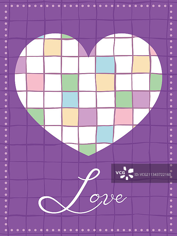 粉彩涂鸦格子无缝图案卡片图片素材