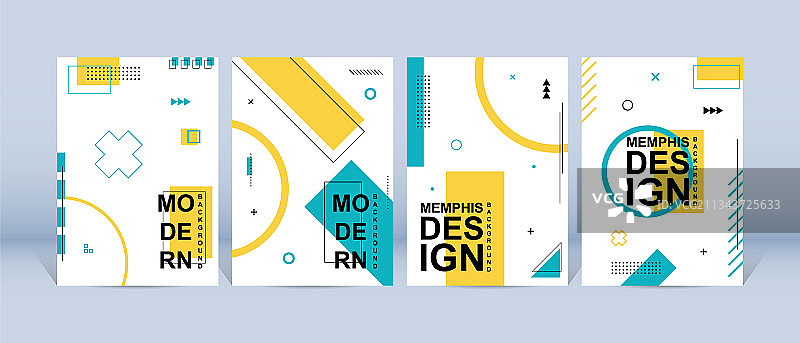 潮流孟菲斯设计彩色几何图片素材