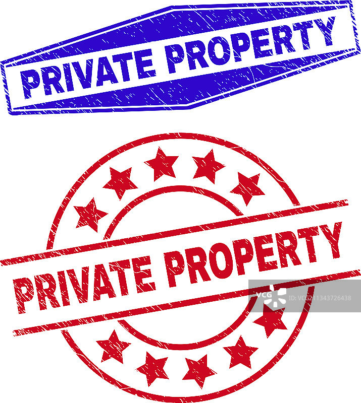 圆形腐蚀的私人财产印章图片素材