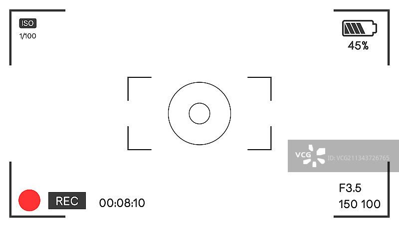 屏幕上的相机对焦和摄影设置图片素材