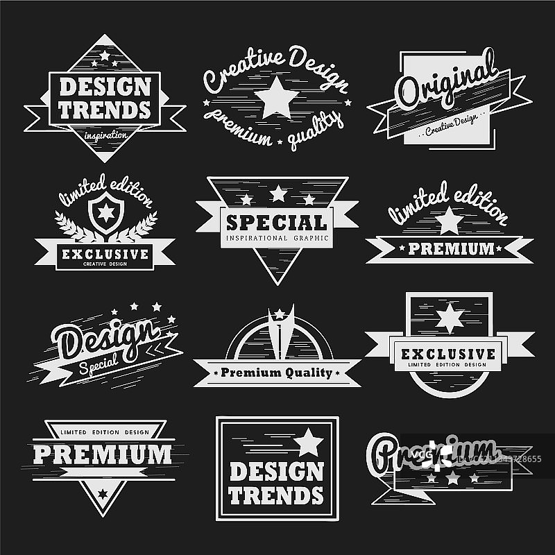 高级品质徽章套装图片素材