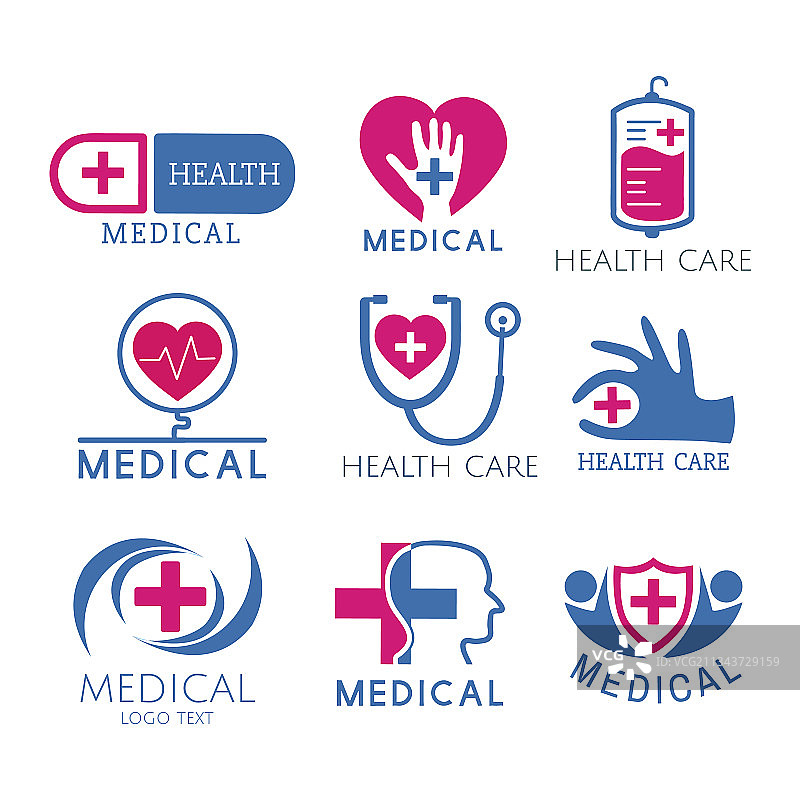 医疗服务标识套装图片素材