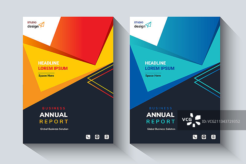 年度报告设计版式传单模板图片素材