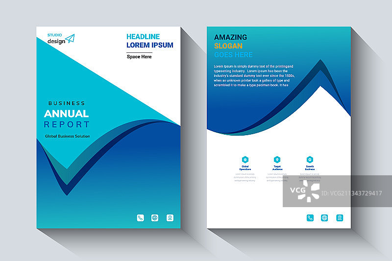 年度报告设计版式传单模板图片素材