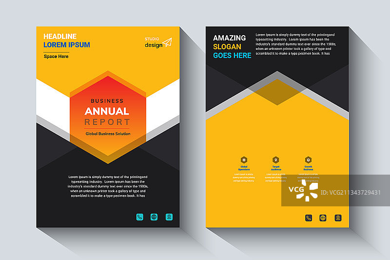 年度报告设计版式传单模板图片素材